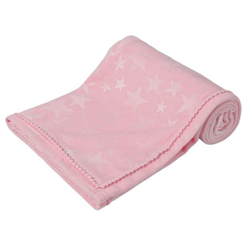 FBP230-BP: Baby Pink Star Embossed Mink Wrap
